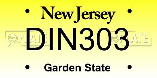 DIN303 New Jersey License Plate