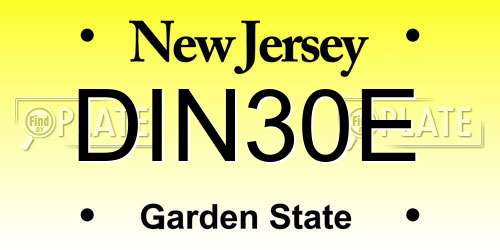 DIN30E New Jersey License Plate