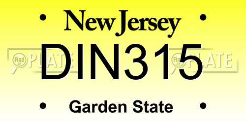 DIN315 New Jersey License Plate