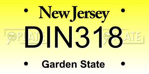 DIN318 New Jersey License Plate