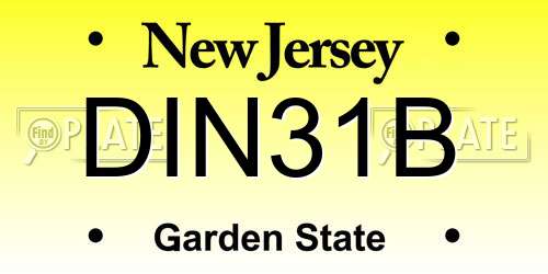 DIN31B New Jersey License Plate