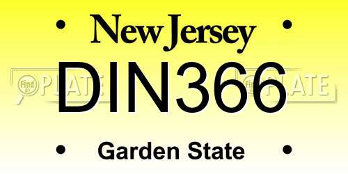 DIN366 New Jersey License Plate