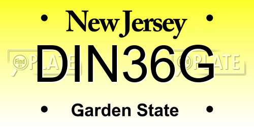 DIN36G New Jersey License Plate