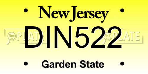 DIN522 New Jersey License Plate
