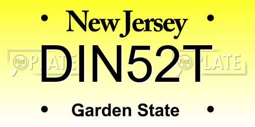 DIN52T New Jersey License Plate