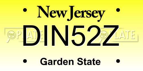 DIN52Z New Jersey License Plate