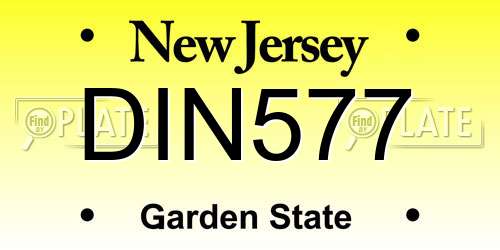DIN577 New Jersey License Plate