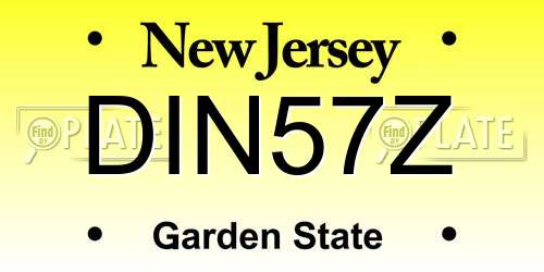 DIN57Z New Jersey License Plate