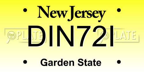DIN72I New Jersey License Plate