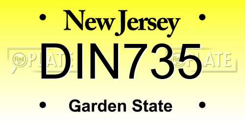 DIN735 New Jersey License Plate