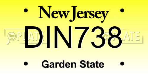 DIN738 New Jersey License Plate