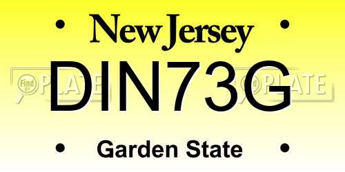 DIN73G New Jersey License Plate