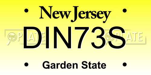 DIN73S New Jersey License Plate