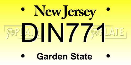 DIN771 New Jersey License Plate