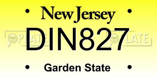 DIN827 New Jersey License Plate