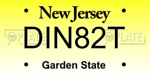 DIN82T New Jersey License Plate