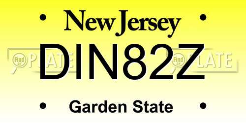 DIN82Z New Jersey License Plate