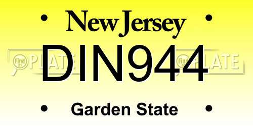 DIN944 New Jersey License Plate