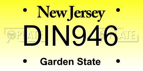 DIN946 New Jersey License Plate
