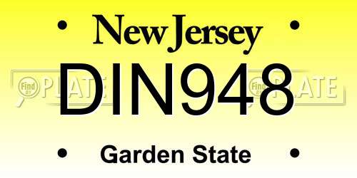 DIN948 New Jersey License Plate