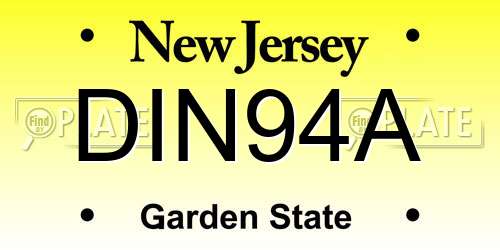 DIN94A New Jersey License Plate