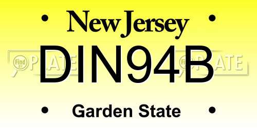 DIN94B New Jersey License Plate