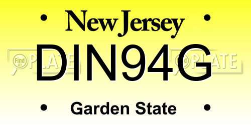 DIN94G New Jersey License Plate