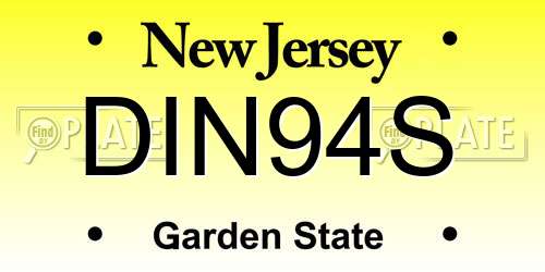 DIN94S New Jersey License Plate