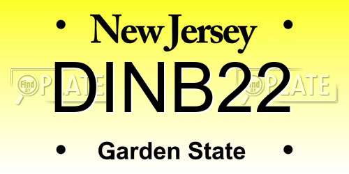 DINB22 New Jersey License Plate