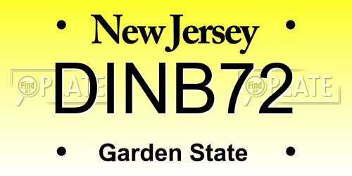 DINB72 New Jersey License Plate