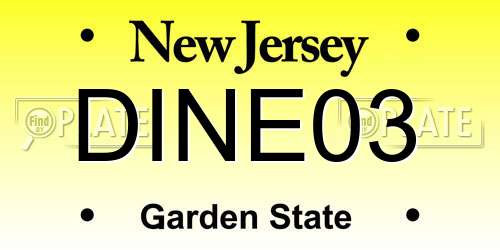 DINE03 New Jersey License Plate