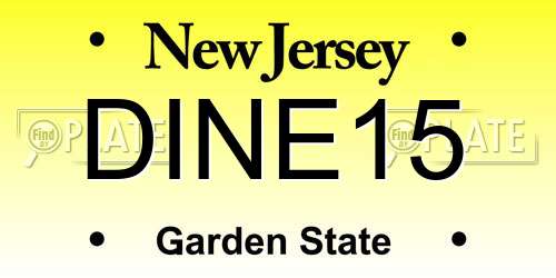 DINE15 New Jersey License Plate