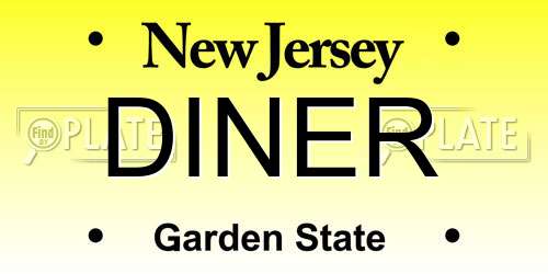 DINER New Jersey License Plate