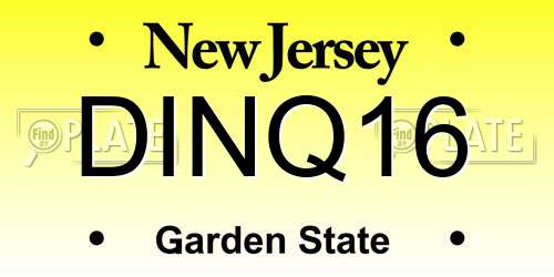 DINQ16 New Jersey License Plate