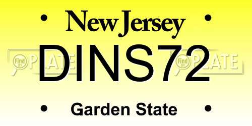 DINS72 New Jersey License Plate