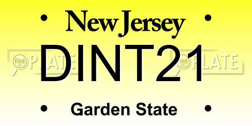 DINT21 New Jersey License Plate