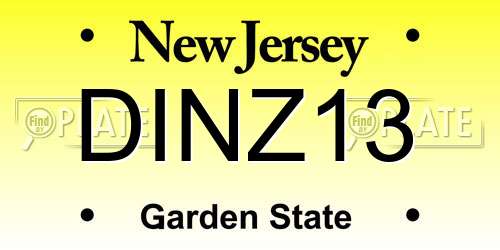 DINZ13 New Jersey License Plate