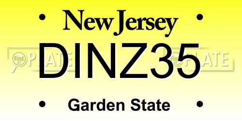 DINZ35 New Jersey License Plate