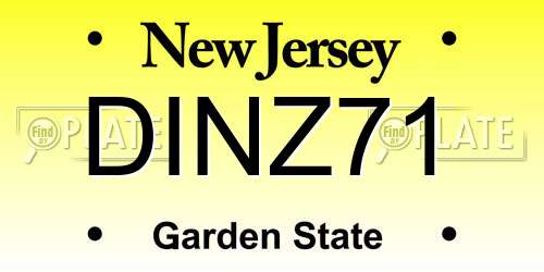 DINZ71 New Jersey License Plate