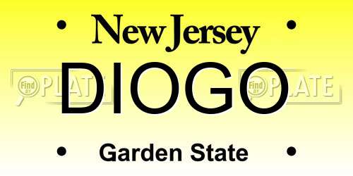 DIOGO New Jersey License Plate