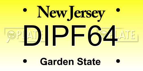 DIPF64 New Jersey License Plate