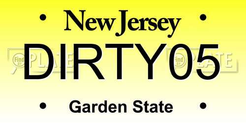 DIRTY05 New Jersey License Plate
