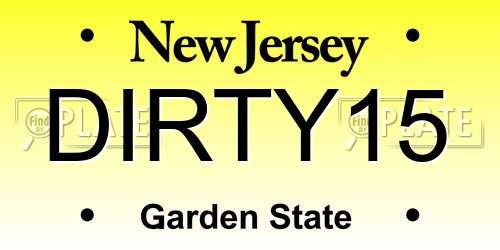 DIRTY15 New Jersey License Plate