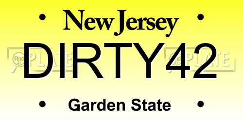 DIRTY42 New Jersey License Plate
