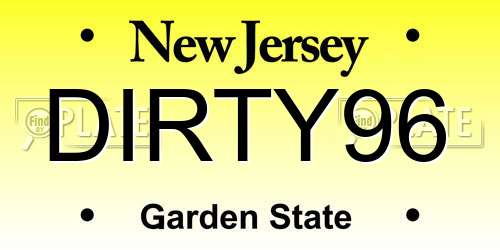 DIRTY96 New Jersey License Plate