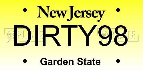 DIRTY98 New Jersey License Plate