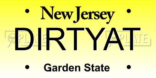DIRTYAT New Jersey License Plate