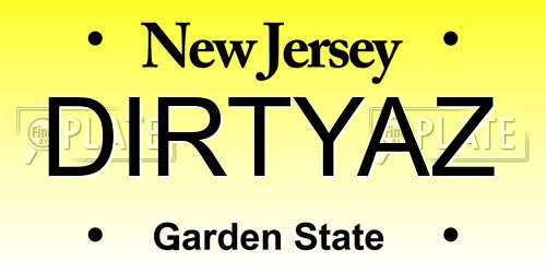 DIRTYAZ New Jersey License Plate
