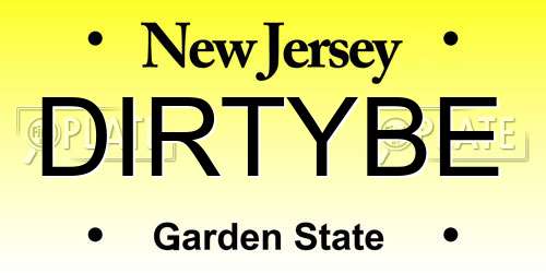 DIRTYBE New Jersey License Plate