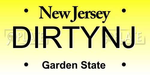 DIRTYNJ New Jersey License Plate